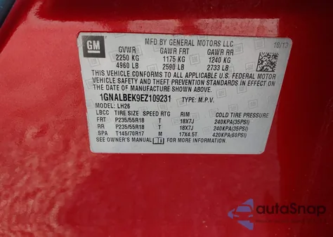 2014 Chevrolet Equinox 1Lt from USA, damaged, VIN 1GNALBEK9EZ109231